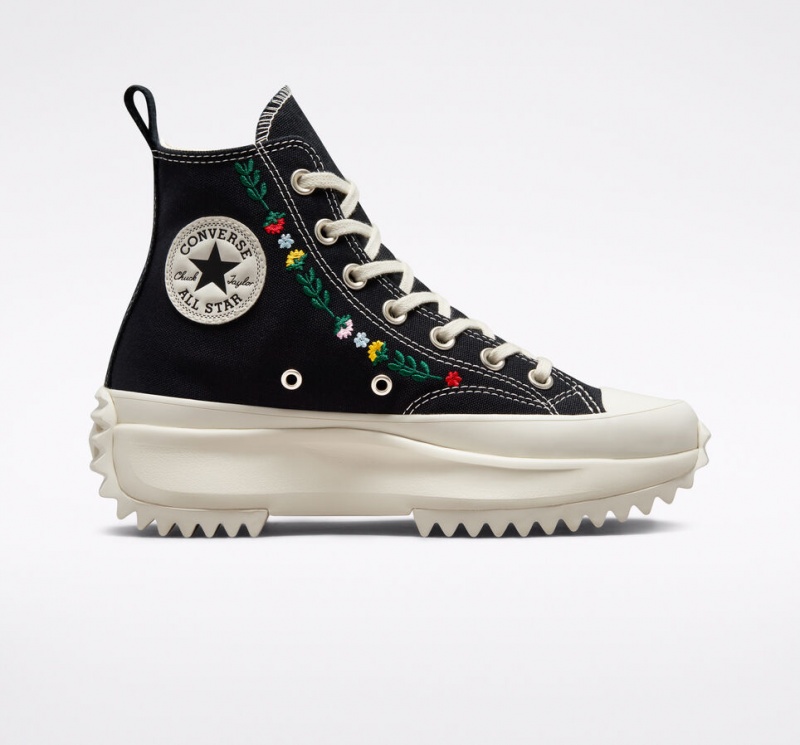 Converse Run Star Hike Plateforme Floral Embroidery Noir | PI5063149