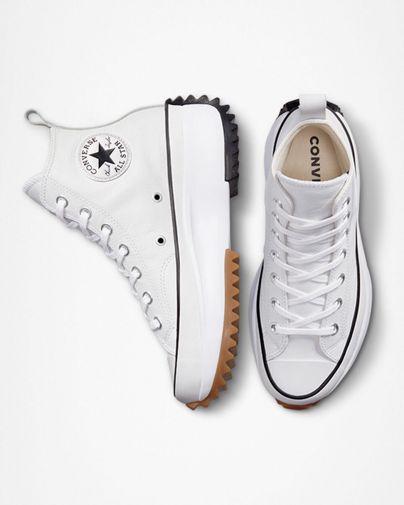 Converse Run Star Hike Plateforme Foundational Cuir Blanche Noir | VC3946015