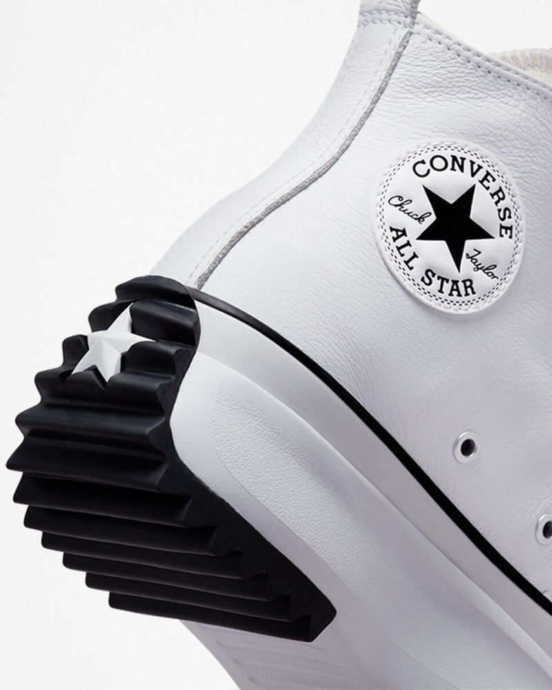 Converse Run Star Hike Plateforme Foundational Cuir Blanche Noir | VC3946015