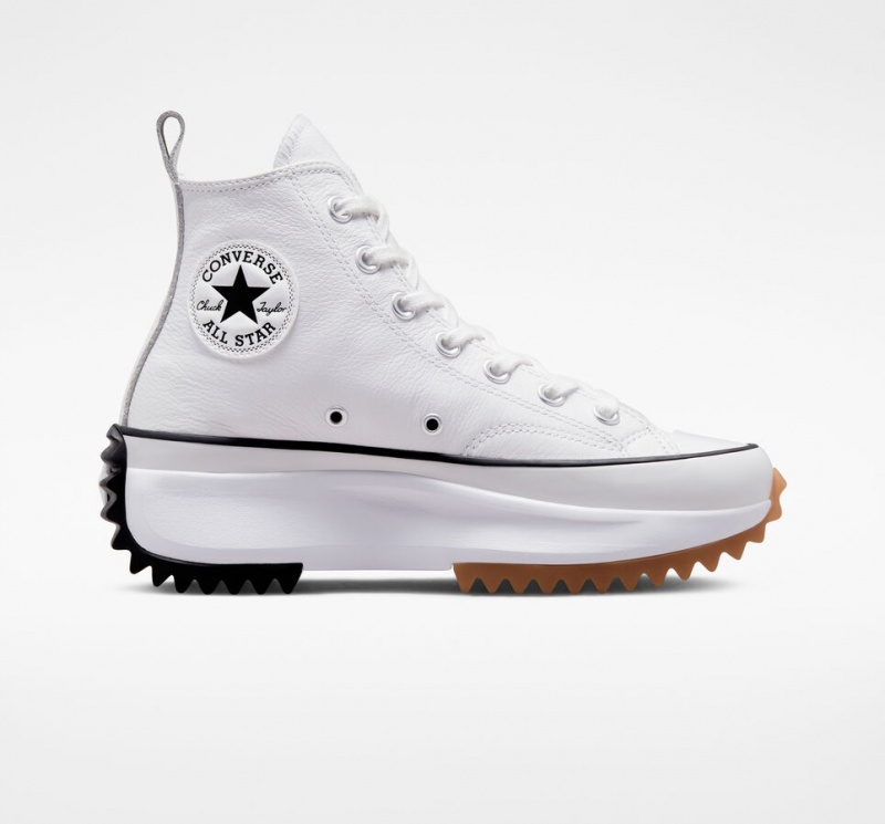 Converse Run Star Hike Plateforme Foundational Cuir Blanche Noir | VC3946015