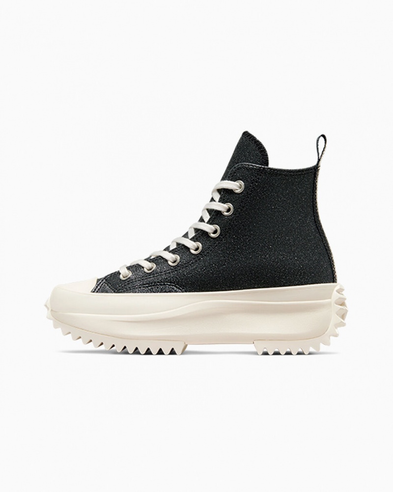 Converse Run Star Hike Plateforme Glitter Noir | QU8047563