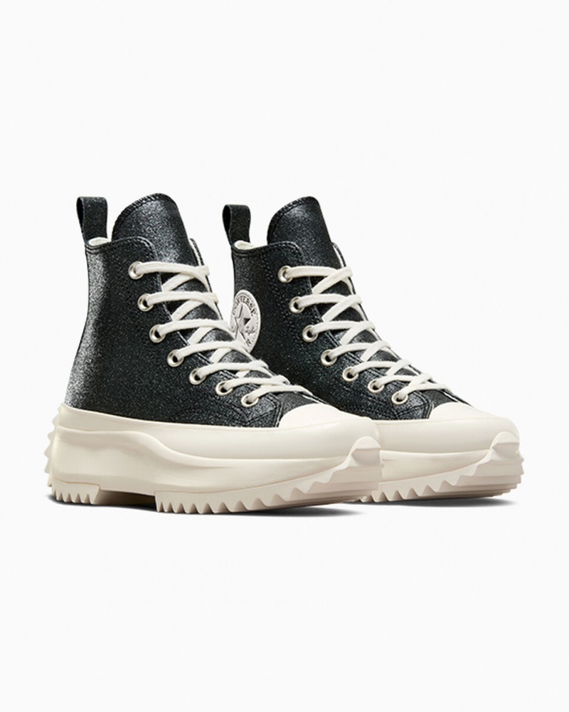 Converse Run Star Hike Plateforme Glitter Noir | QU8047563