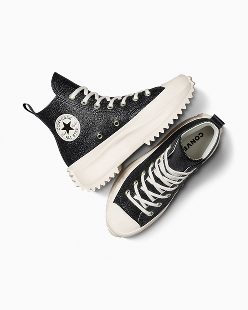 Converse Run Star Hike Plateforme Glitter Noir | QU8047563