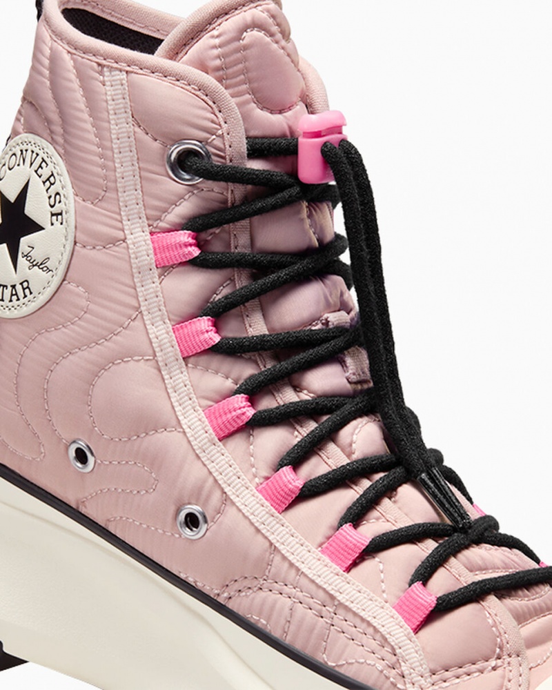 Converse Run Star Hike Plateforme Matelassé Rose Noir | FJ5290761