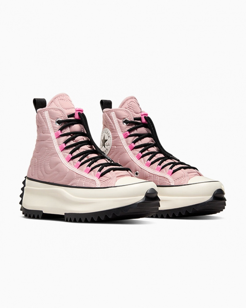 Converse Run Star Hike Plateforme Matelassé Rose Noir | FJ5290761