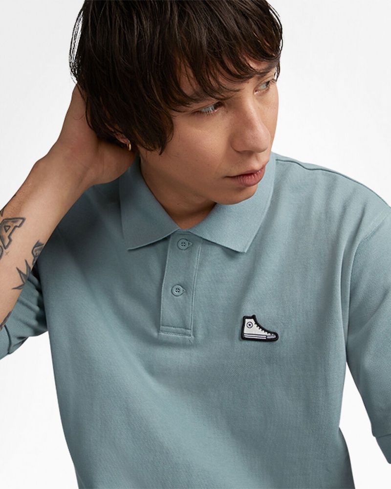 Converse Shoe Patch Polo Shirt Grise | MF0875143