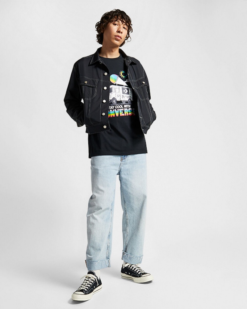 Converse Snow Cone Graphique Loose-Fit T-Shirt Noir | RH5361790