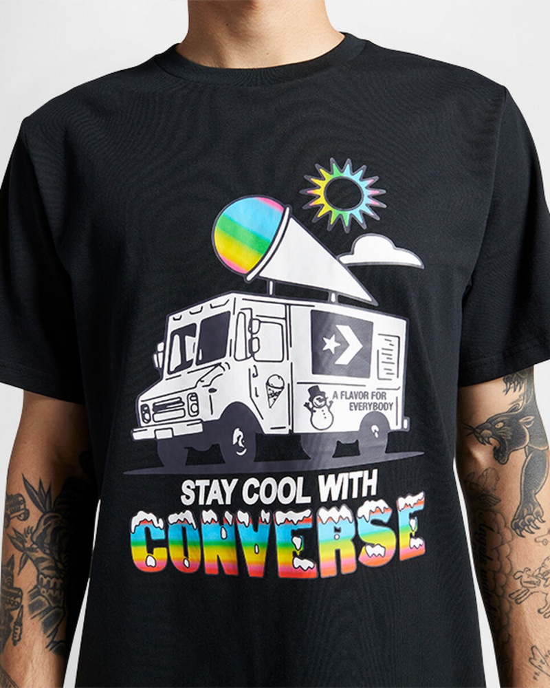 Converse Snow Cone Graphique Loose-Fit T-Shirt Noir | RH5361790