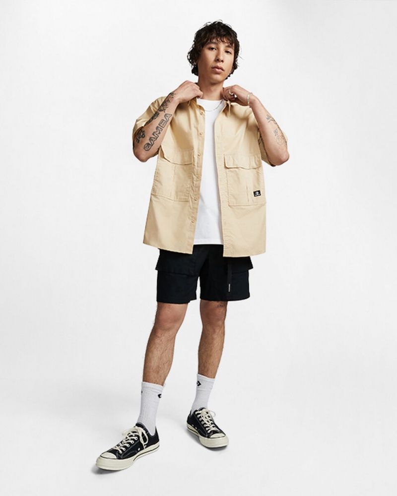 Converse Woven Cargo Shirt Oatmilk | NG4351926